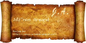 János Armand névjegykártya
