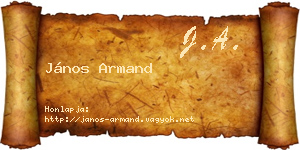 János Armand névjegykártya
